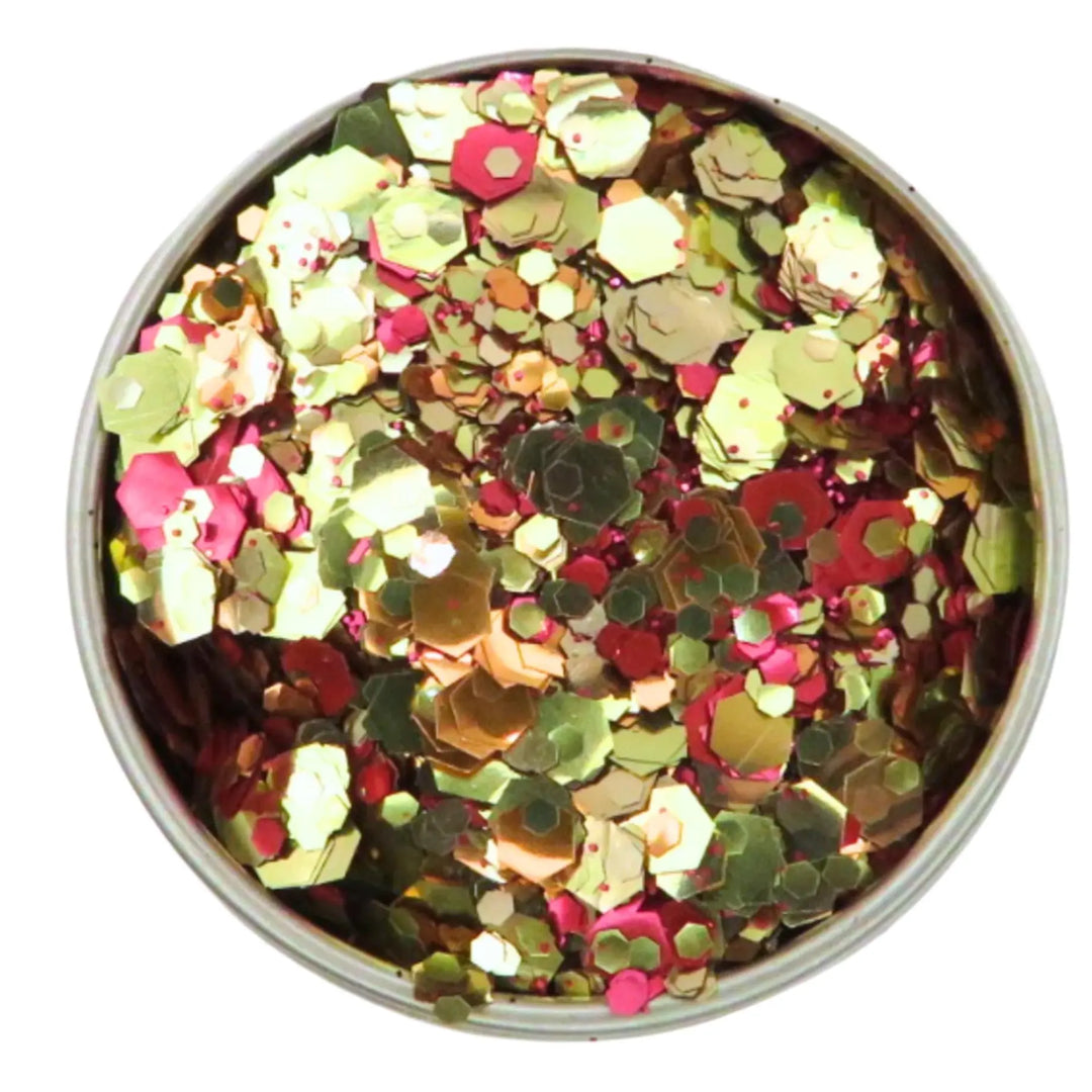 Close-up of Autumn Leaves Eco Glitter, biodegradable cosmetic glitter by Luminosity Glitter