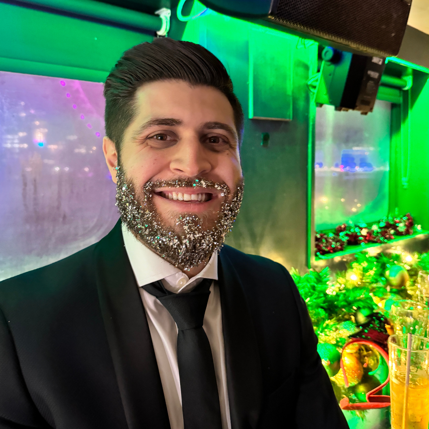 An eco glitter beard