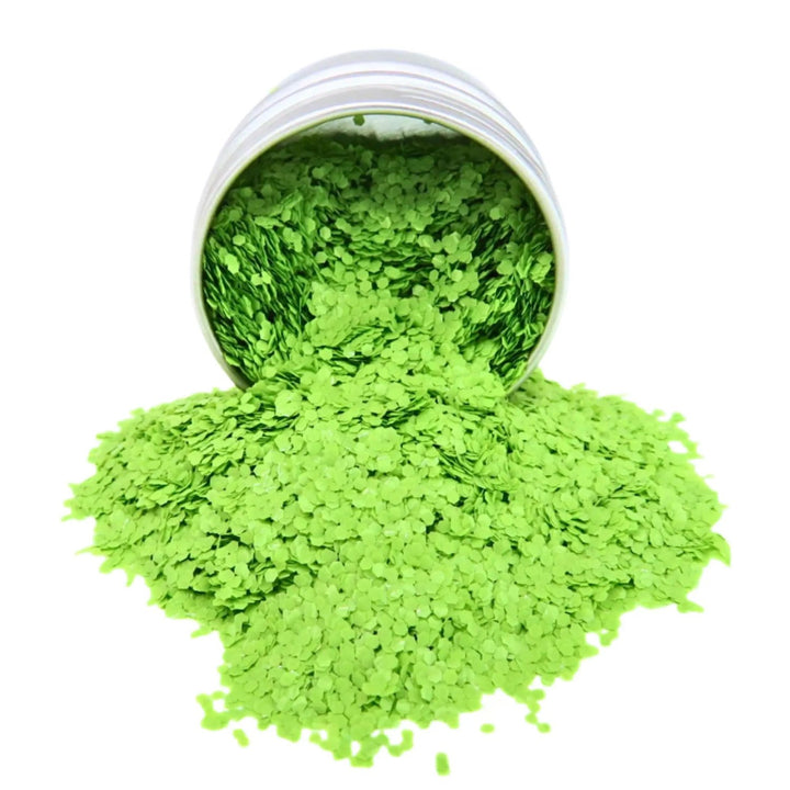 Lime Green Opaque Chunky Glitter: biodegradable cosmetic glitter by Luminosity Glitter