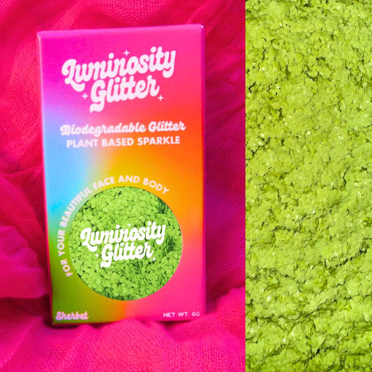 Lime Green Chunky Biodegradable Glitter 6g Pot (B2B) Luminosity Glitter