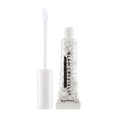 Glam Crystals eyelash glue tube with applicator on a white background