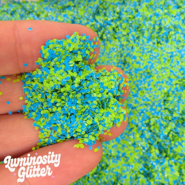 Sea Turtle blend of blue and green eco glitter in chunky size for your face and body