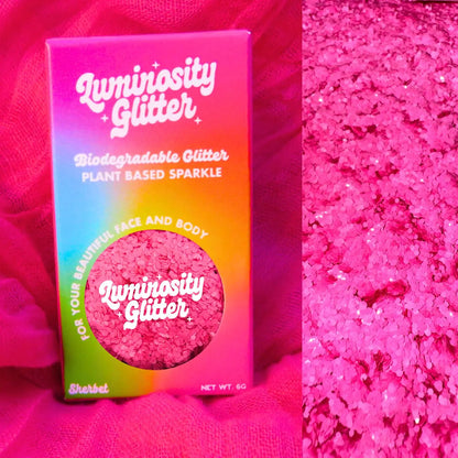 Strawberry Chunky Biodegradable Glitter 6g Pot (B2B) Luminosity Glitter